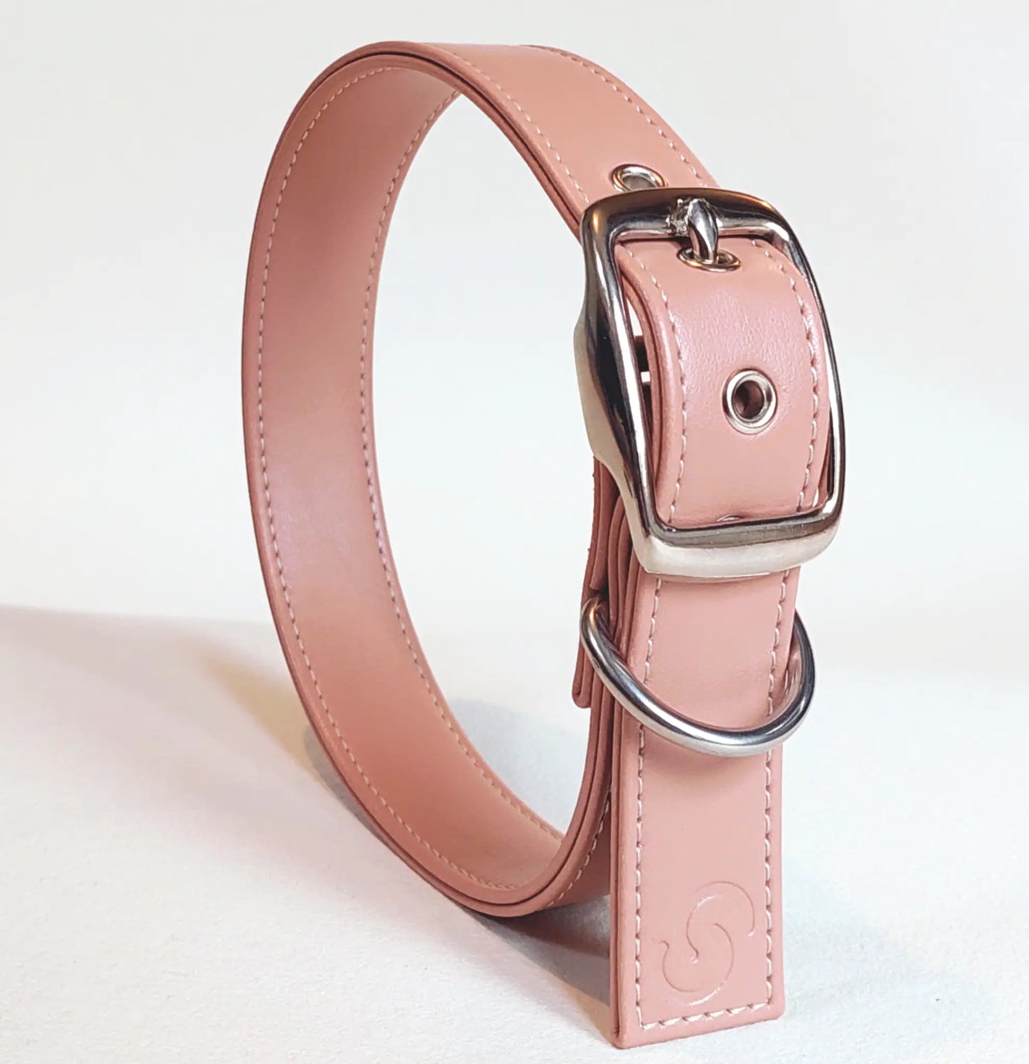 Blush Pink Dog Collar (Vegan Apple Leather) – by Skylos Collective - Memoriex