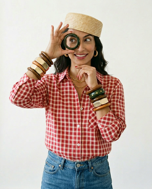 Adventurous Plaid Loose Blouse-0