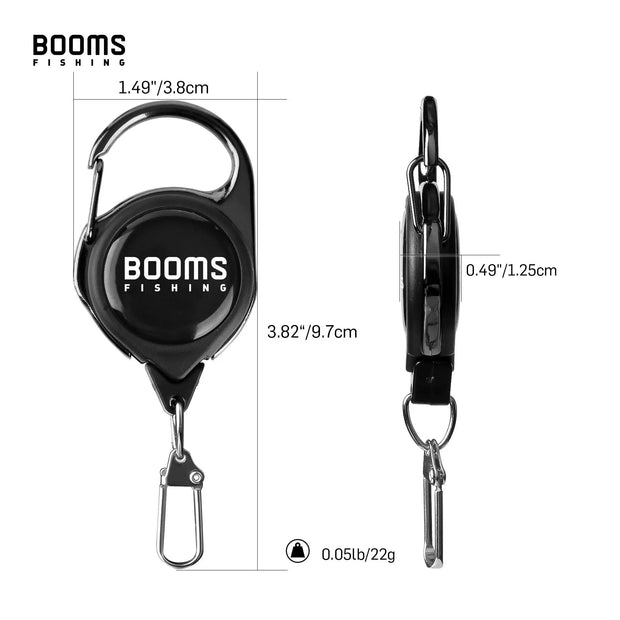 Booms Fishing RG1 Fly Fishing Retractor Tools Extractor Keeper Retractable Key Chain Reel Badge Holder Tackle Boxes Accessories - Memoriex 