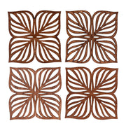 Botanical Upcycled Teak Wood Coasters - Set of 2 or 4 - Memoriex 