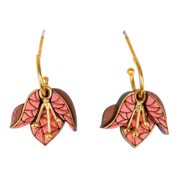 Bougainvillea Reclaimed Wood Earrings-2
