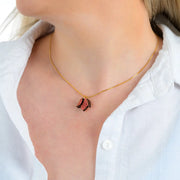 Bougainvillea Reclaimed Wood Necklace-0
