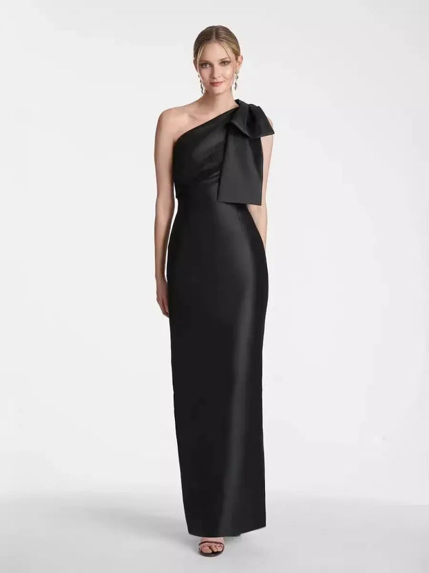 Bow tie single shoulder bandage dress for summer women with a luxurious feel - Memoriex 