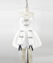 Bowknot Diamond Birthday Party Formal Dress Party Bandage One-piece Dress - Memoriex 