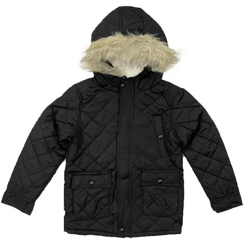 Boys Padded Quilted Parka Jacket - 1363 - Memoriex 