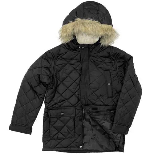 Boys Padded Quilted Parka Jacket - 1363 - Memoriex 