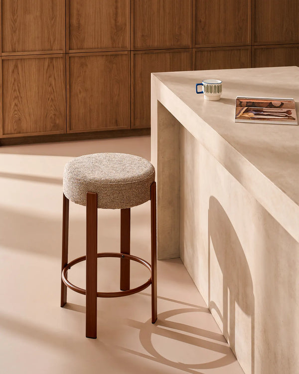 Bramley Taupe Chenille Backless Bar Stools [65cm] [Pre-Order]-0