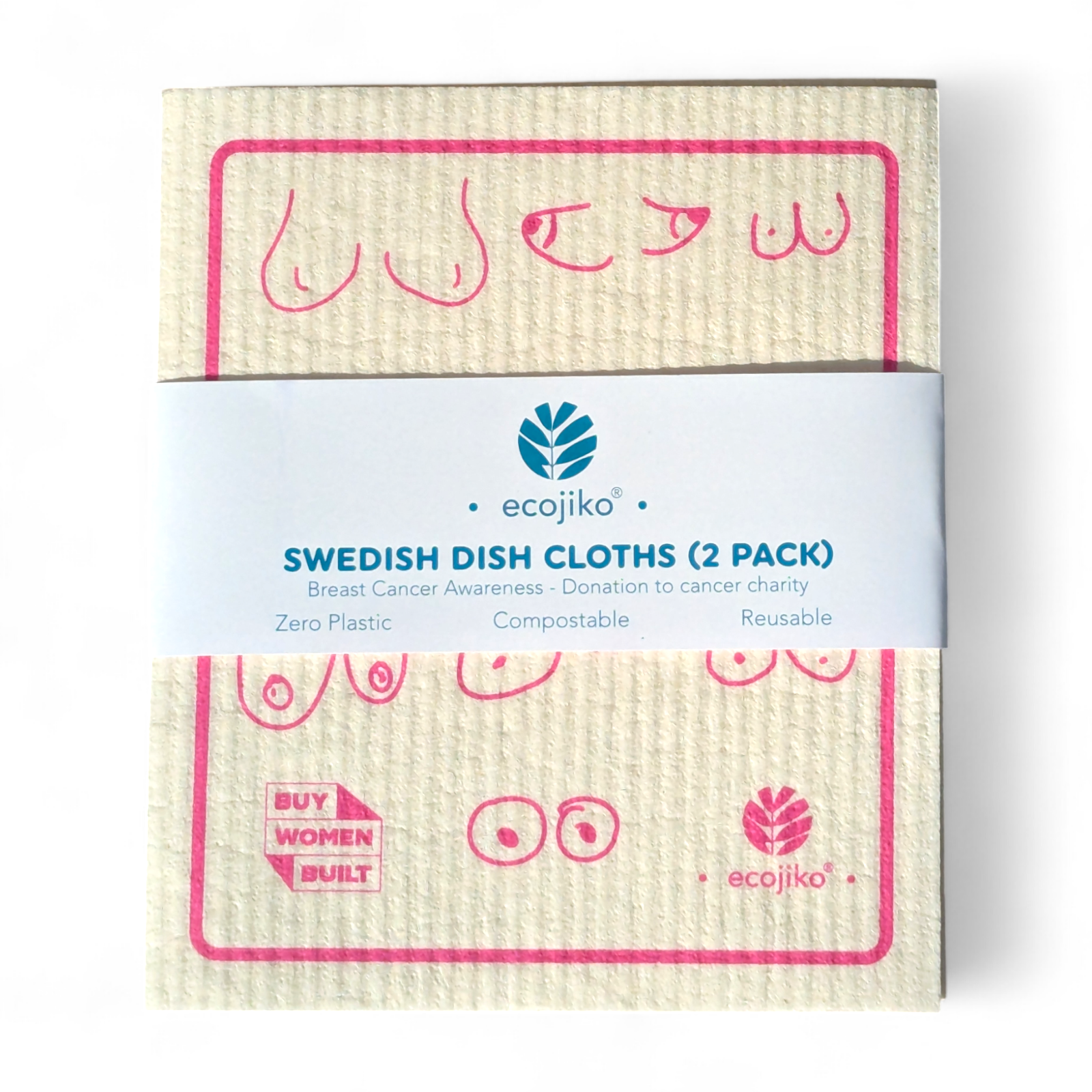 Swedish Dish Cloths | Breast Cancer Awareness Dish Cloths (2 pack)-2