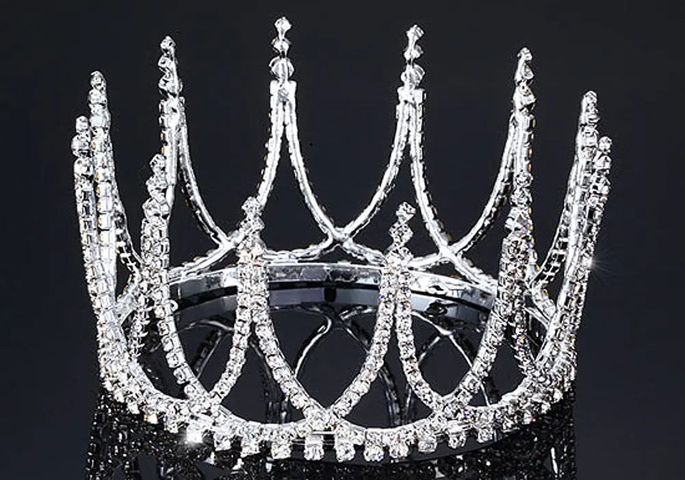 Bridal Pageant Crystal Medium Size Full Circle Round Tiara Crown XT1712-0