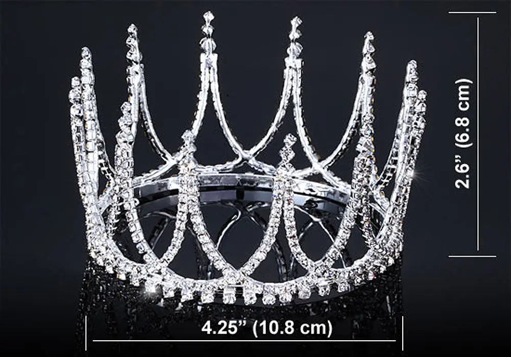 Bridal Pageant Crystal Medium Size Full Circle Round Tiara Crown XT1712-2