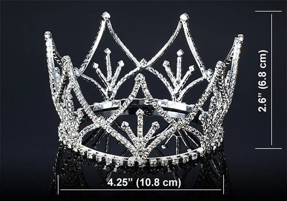 Bridal Pageant Crystal Medium Size Full Circle Round Tiara Crown XT1713-2