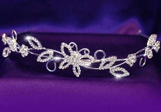 Bridal Wedding Crystal Butterfly Headband Tiara XT1078-0