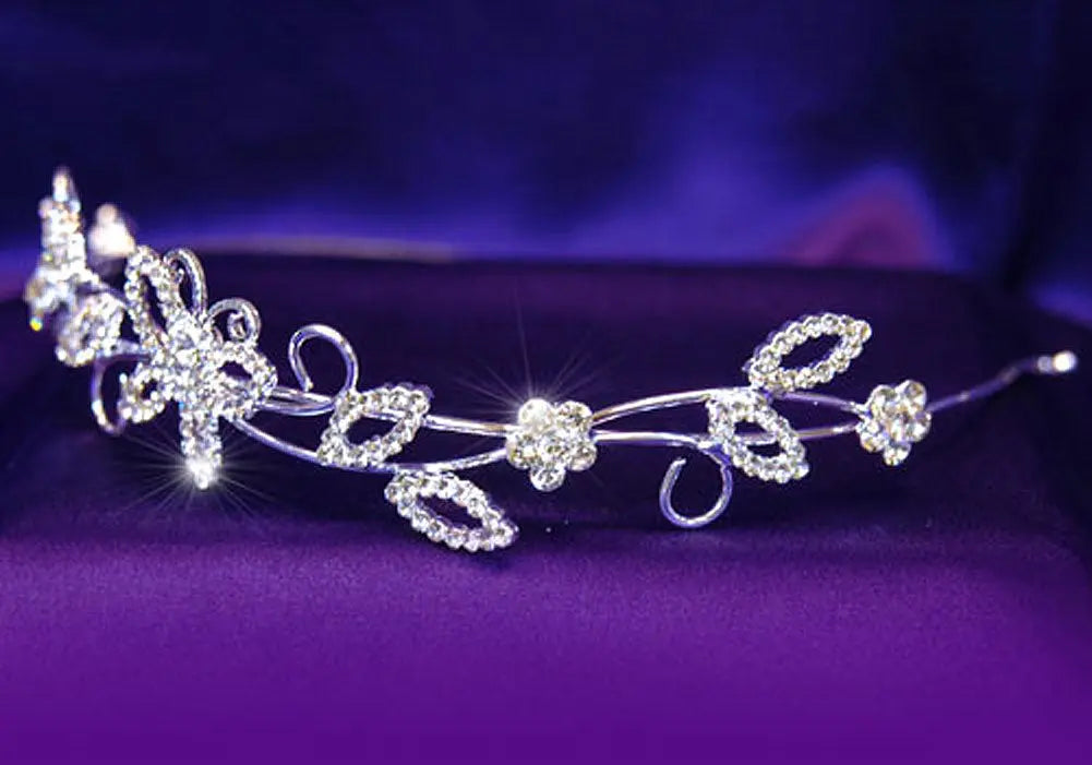 Bridal Wedding Crystal Butterfly Headband Tiara XT1078-1