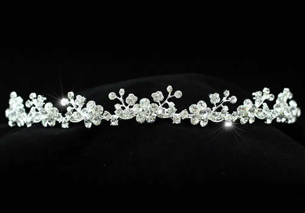 Bridal Wedding Crystal Flowers Headband Tiara XT1132-1