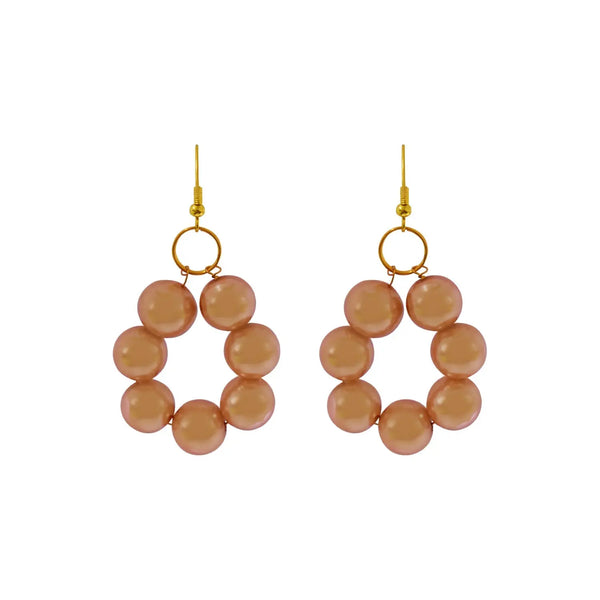 Bronze Glass Pearl Earrings, Glass Pearl Jewellery, Unique Earrings - Memoriex