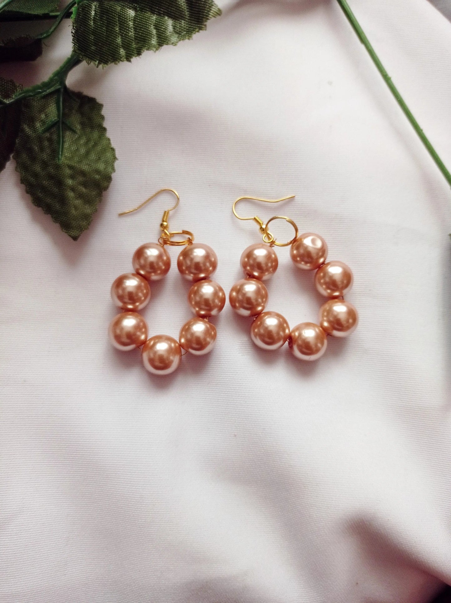 Bronze Glass Pearl Earrings, Glass Pearl Jewellery, Unique Earrings - Memoriex