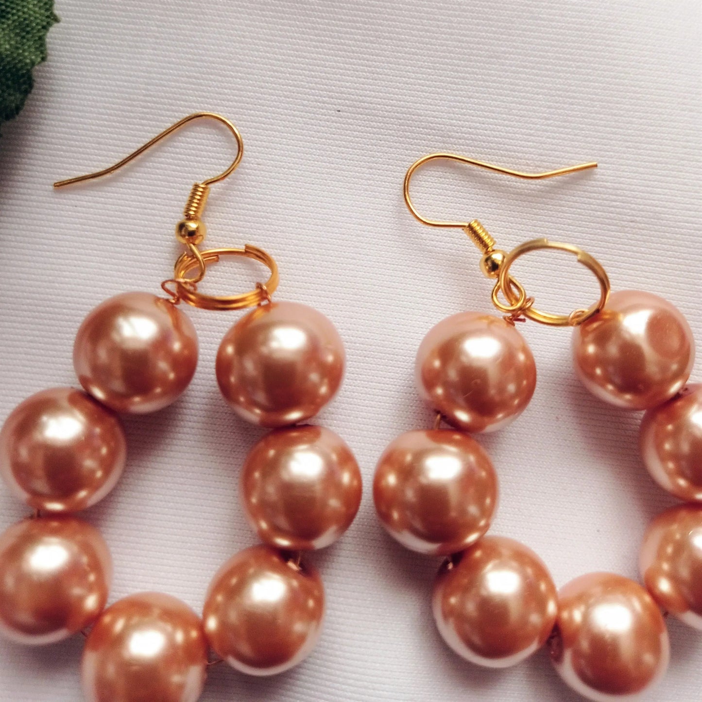 Bronze Glass Pearl Earrings, Glass Pearl Jewellery, Unique Earrings - Memoriex