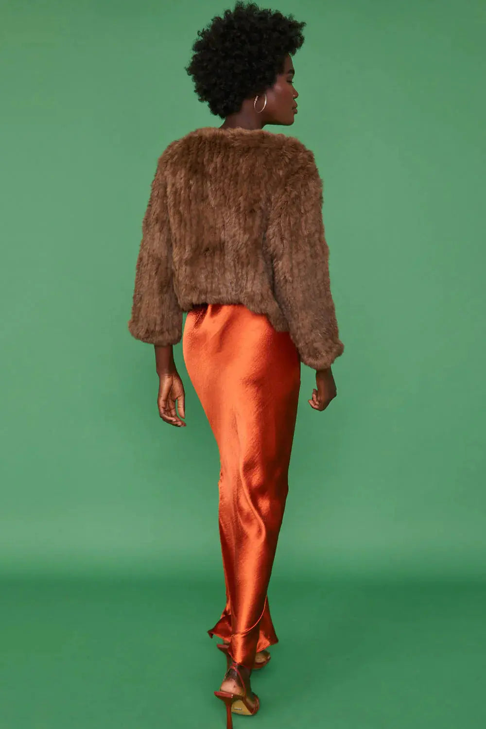 Brown Coney Fur Cropped Jacket-3