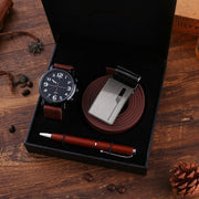 Business Belt Wallet Wrist Watch Pen Gift Box Set For Men - Memoriex 