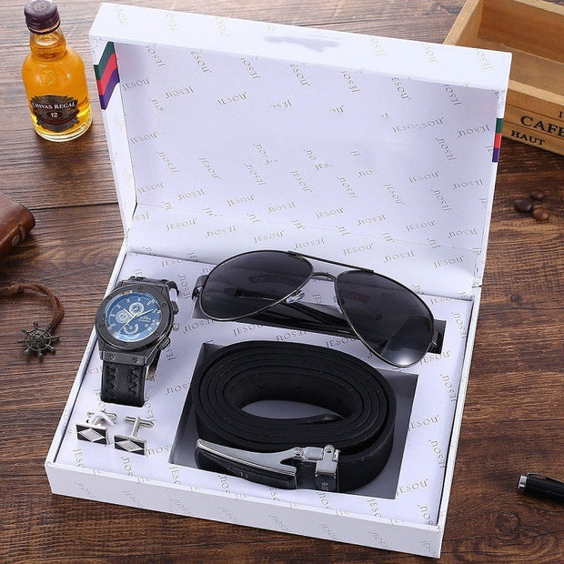 Business Belt Wallet Wrist Watch Pen Gift Box Set For Men - Memoriex 
