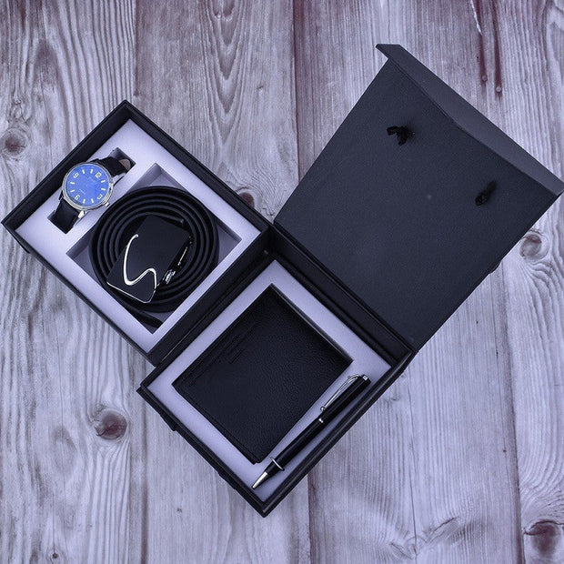 Business Belt Wallet Wrist Watch Pen Gift Box Set For Men - Memoriex 
