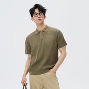 Business Casual Sweater Men's High Sense Summer Contrast Color Lapels - Memoriex 