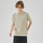 Business Casual Sweater Men's High Sense Summer Contrast Color Lapels - Memoriex 