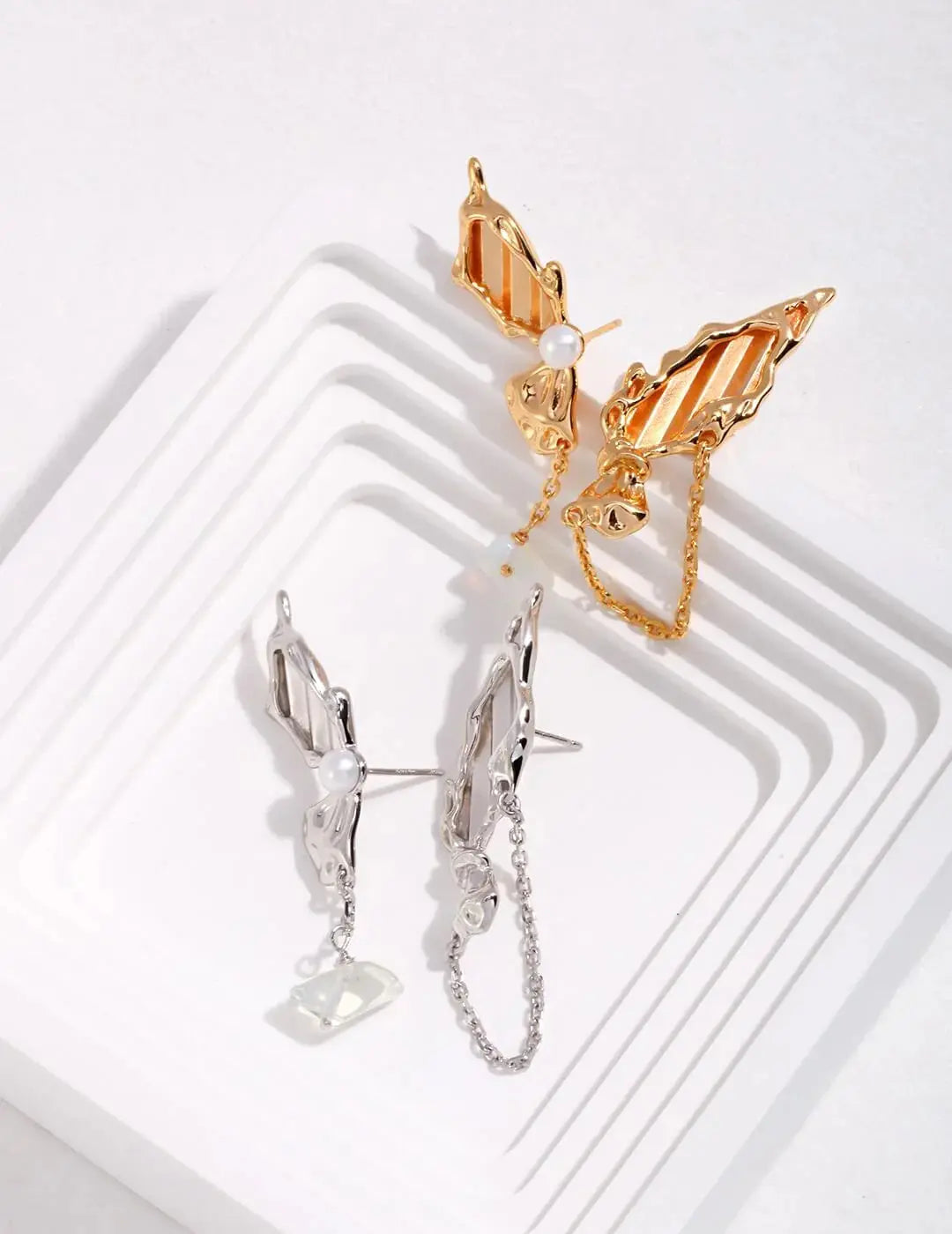 Butterfly Pearl Earrings-0