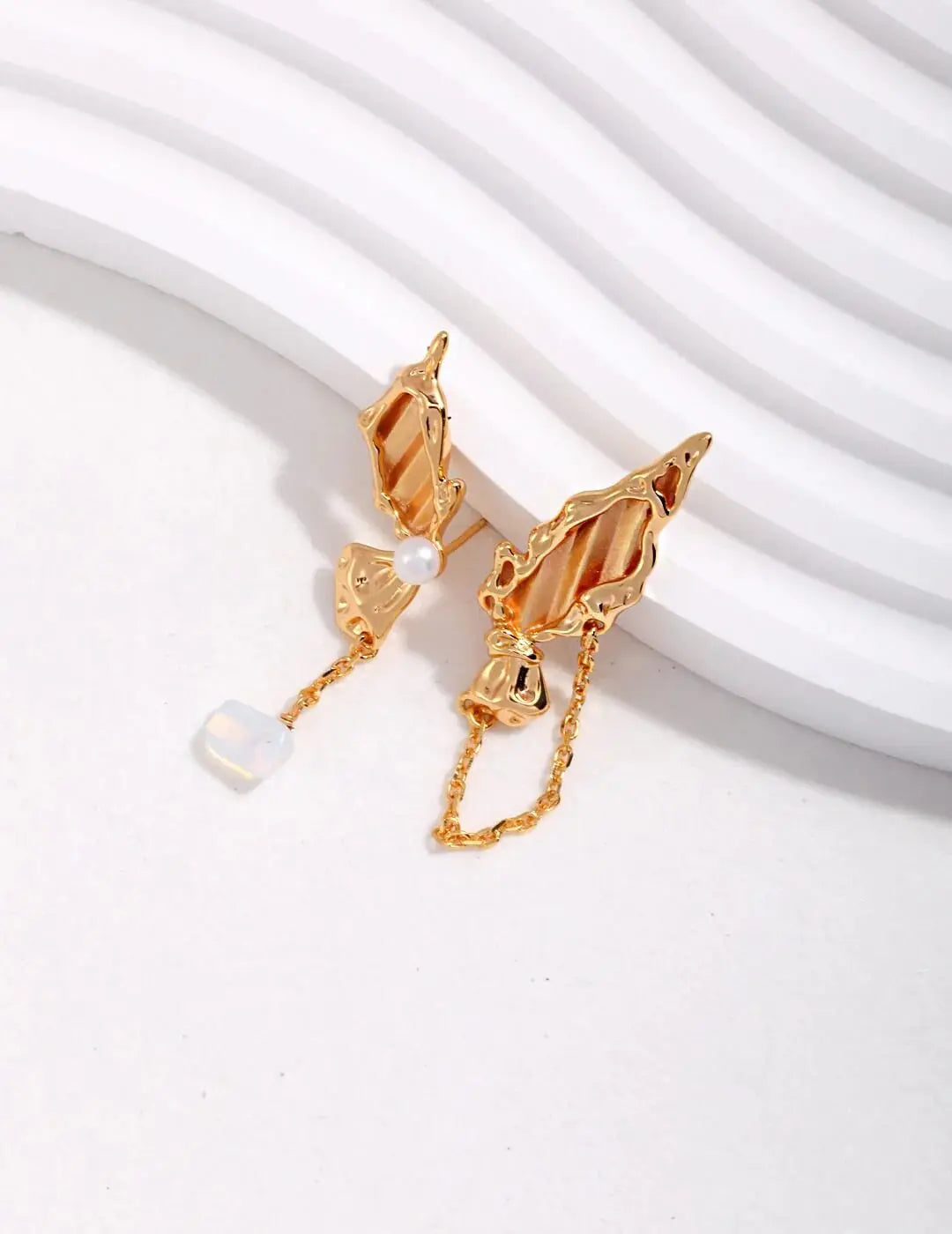 Butterfly Pearl Earrings-1