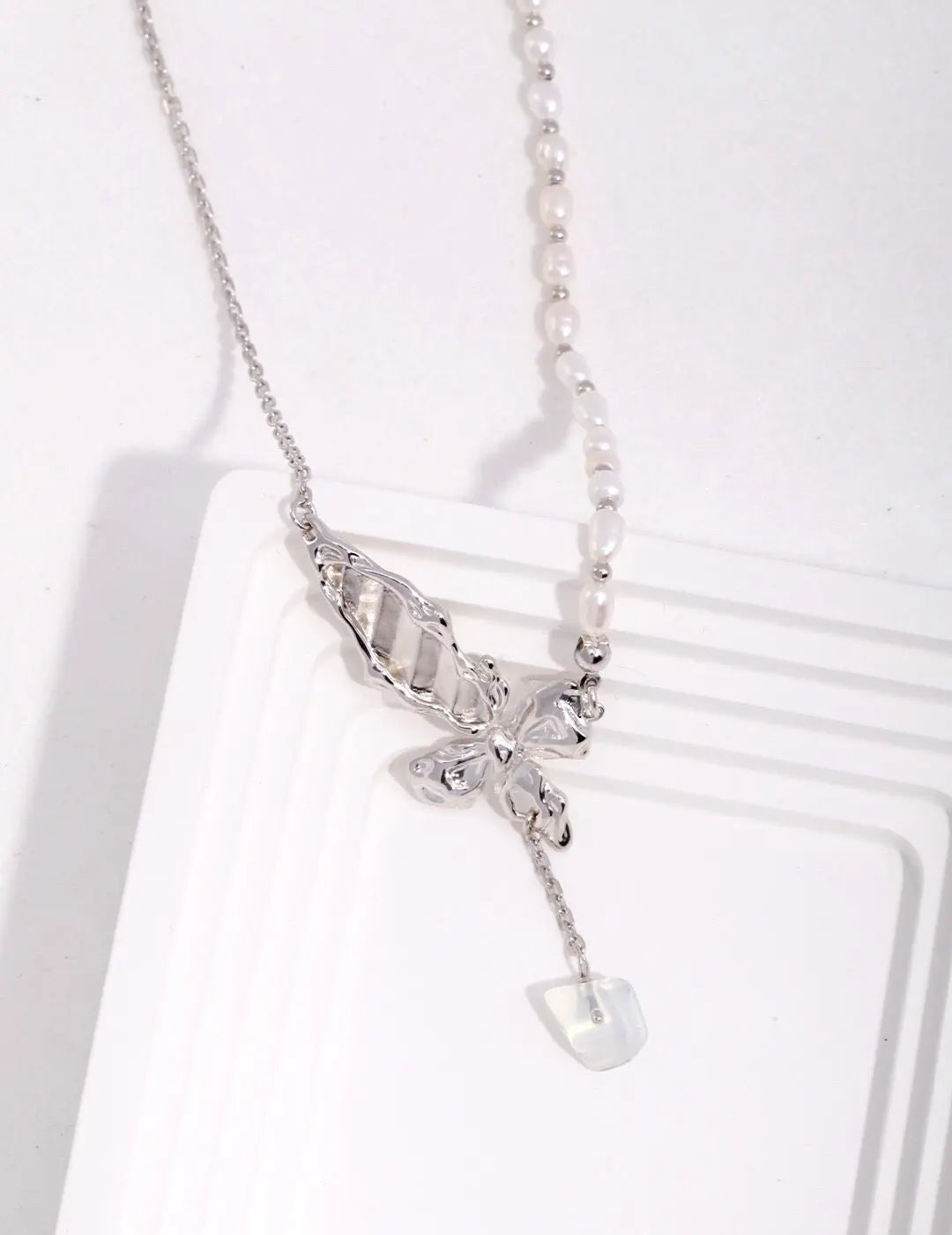 Butterfly Pearl Necklace-1