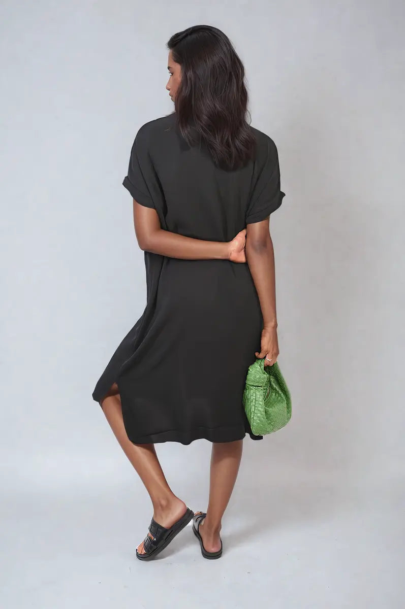 Button Front Shirt Dress - Memoriex 