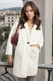 Buttoned Textured Jacket with Front Pockets - Memoriex 