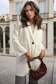 Buttoned Textured Jacket with Front Pockets - Memoriex 