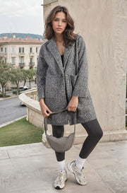 Buttoned Textured Jacket with Front Pockets - Memoriex 