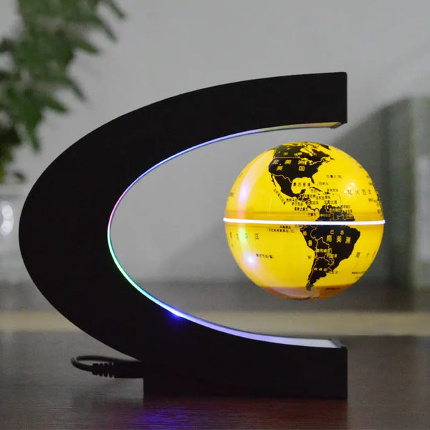 C-Shaped 3-Inch Magnetic Levitation Globe Creative Gifts For Valentine's Day Novel Home Decorations - Memoriex 