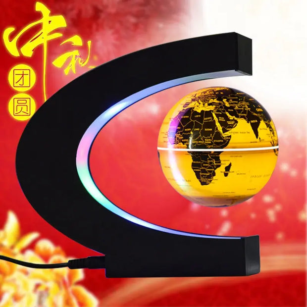 C-Shaped 3-Inch Magnetic Levitation Globe Creative Gifts For Valentine's Day Novel Home Decorations - Memoriex 