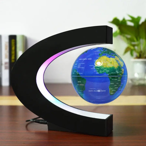 C-Shaped 3-Inch Magnetic Levitation Globe Creative Gifts For Valentine's Day Novel Home Decorations - Memoriex 