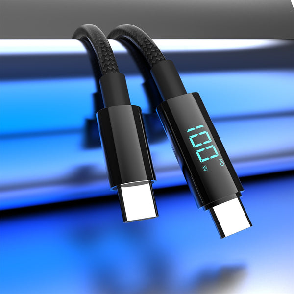 100W Braided USB-C Fast-Charging Data Cable – 1.2m