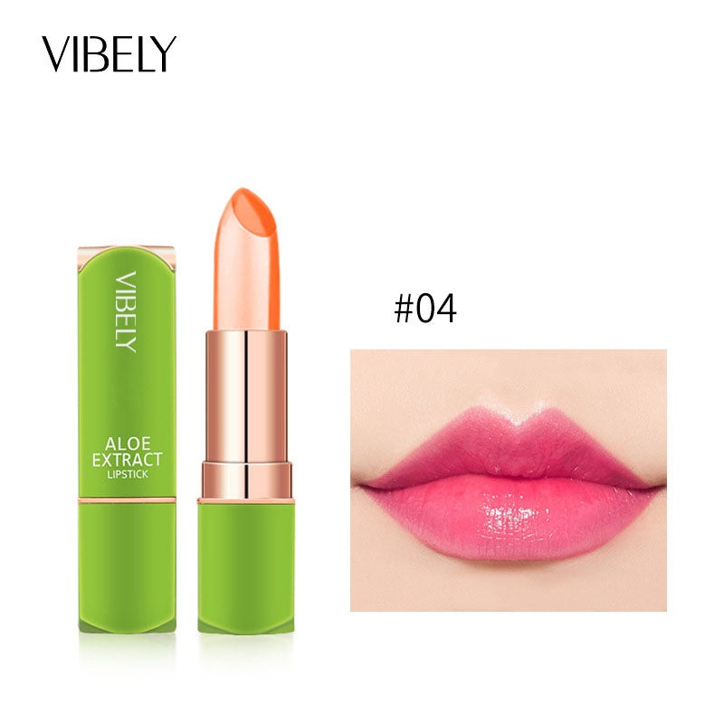 VIBELY Aloe Vera Moisturizing Moisturizing Warm Color Jelly Lipstick Lip Gloss Lip Care Lip Care Lip Balm Makeup - Memoriex 