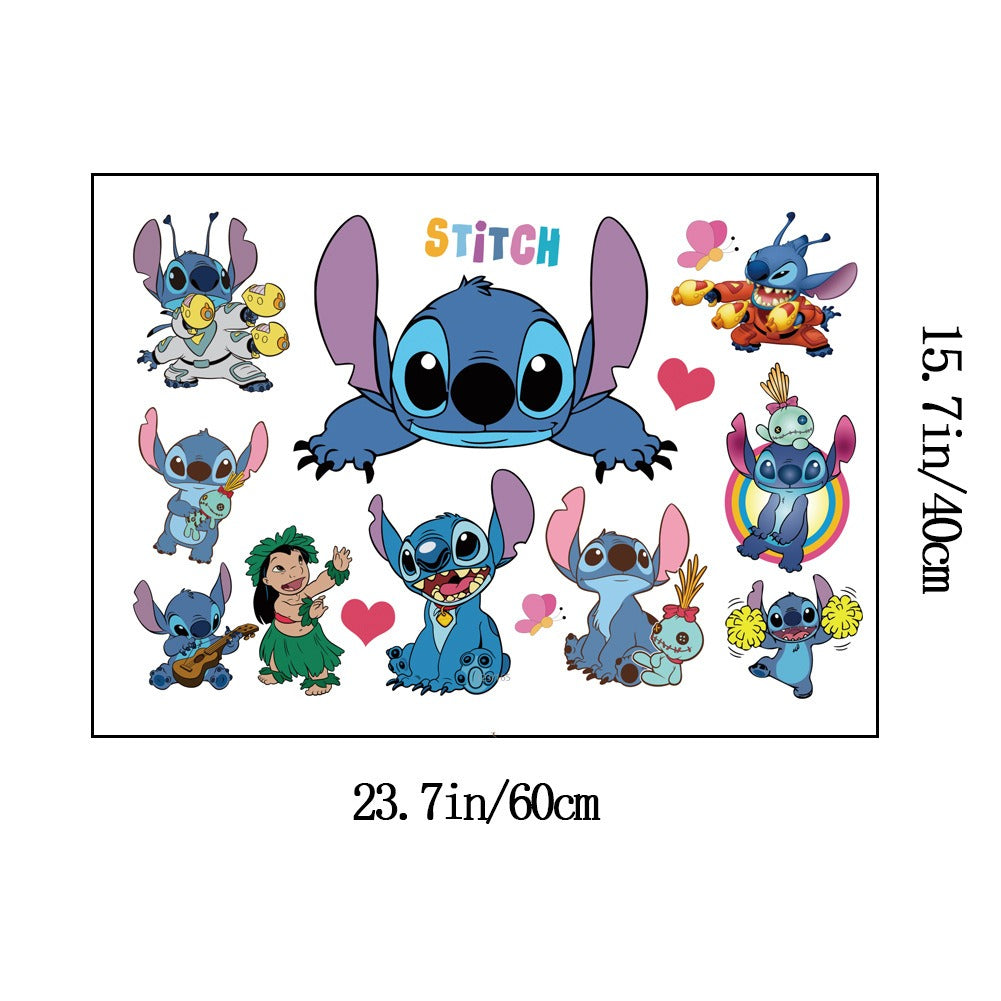 Stitch Children's Room Decoration Wall Stickers Self Adhesive Cartoon Stitch Broken Wall Baby Room Stickers