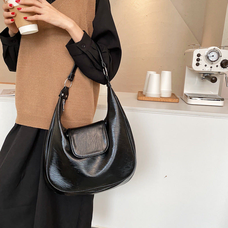 Women's Bag Texture Design Bag New Fashion Simple Retro Tote Bag ins Large Capacity One Shoulder - Memoriex 