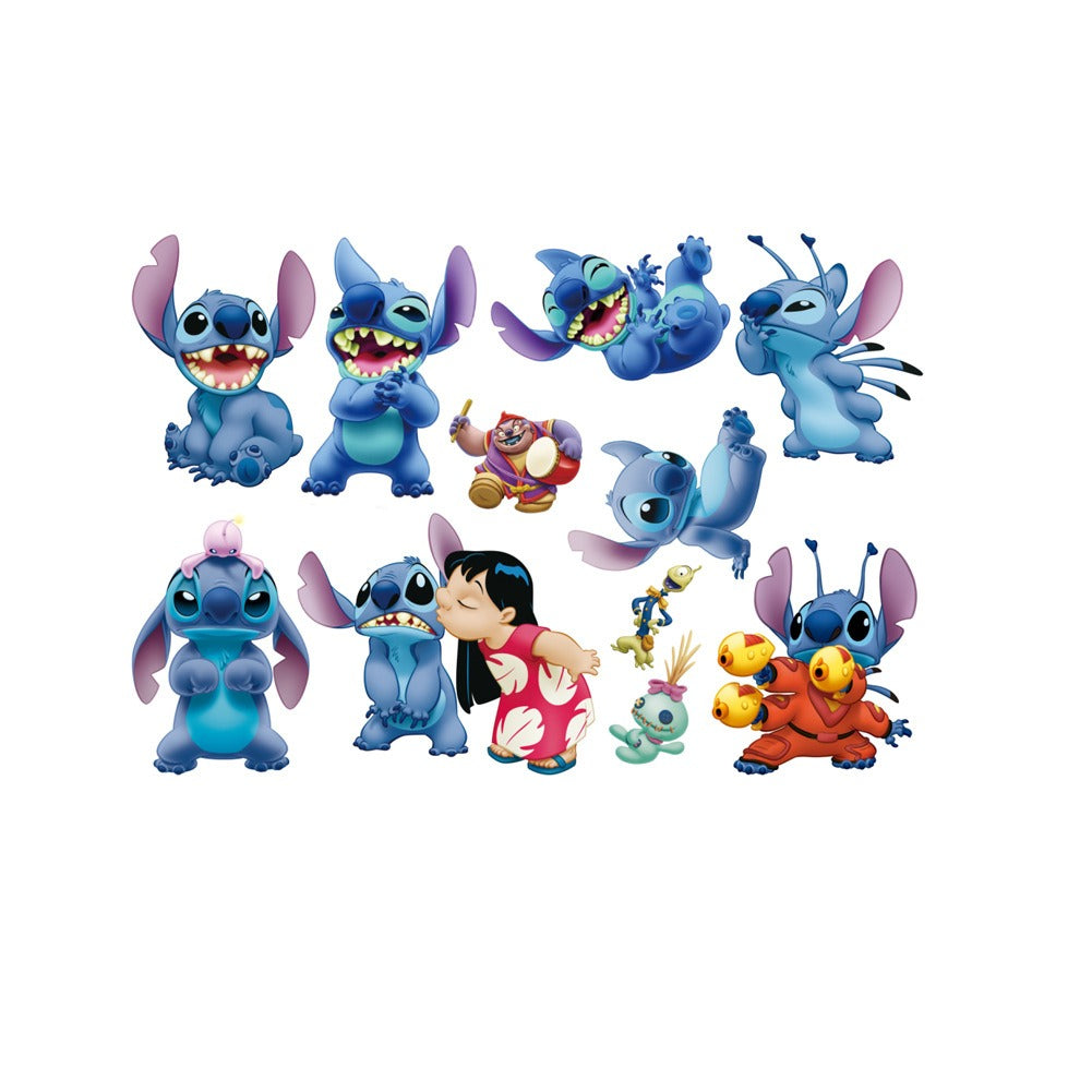 Stitch Children's Room Decoration Wall Stickers Self Adhesive Cartoon Stitch Broken Wall Baby Room Stickers