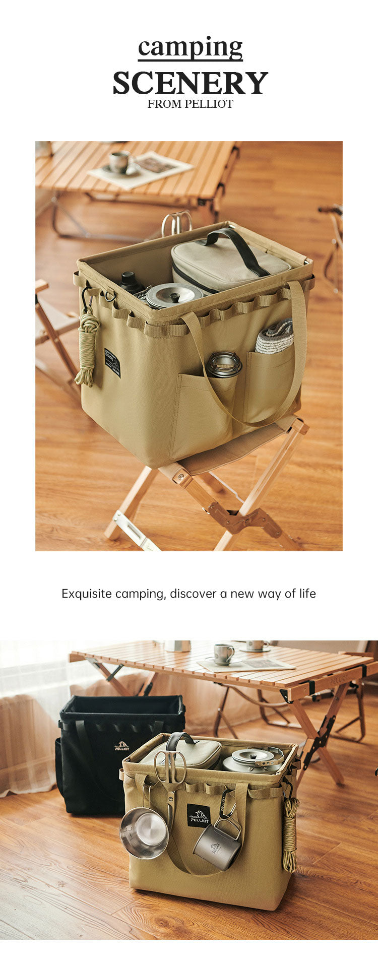 Outdoor Camping Portable Folding Storage Bag Equipment Tent Camping Cutlery Square Organizer Box - Memoriex 