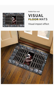 3D visual clown floor mat, funny entrance floor mat, illusion vortex floor mat - Memoriex