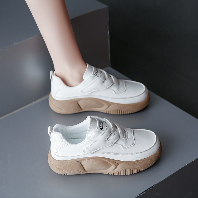 Little White Shoes Women's Spring New Korean Edition Female Students Thick Sole Velcro Board Shoes Casual Women's Shoes - Memoriex 