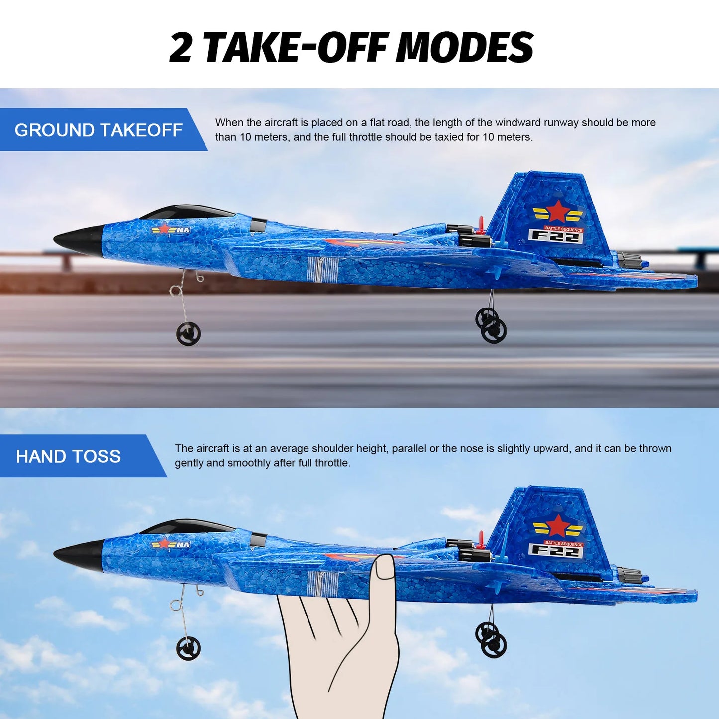 RC Flugzeug F22 raptor Hubschrauber Fernbedienung flugzeug 2,4G Flugzeug Fernbedienung EPP Schaum flugzeug Kinder spielzeug - Memoriex 