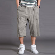 Men's shorts loose summer casual cropped pants thin workwear and mid length pants - Memoriex