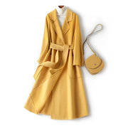 Cashmere Woollen Long coat | Fur Jackets Ladies | Trench coats - Memoriex