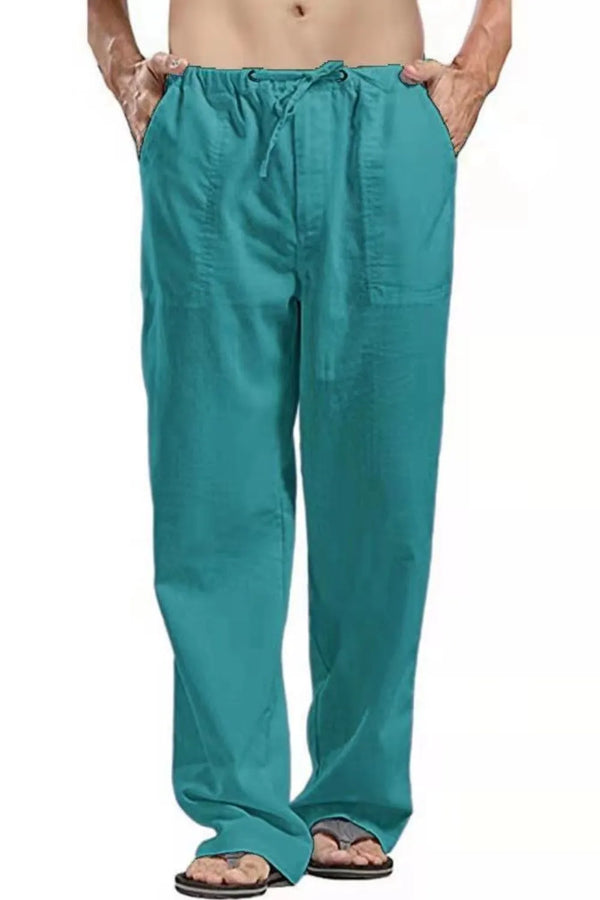 Men’s Plus-Size Drawstring Straight-Leg Trousers