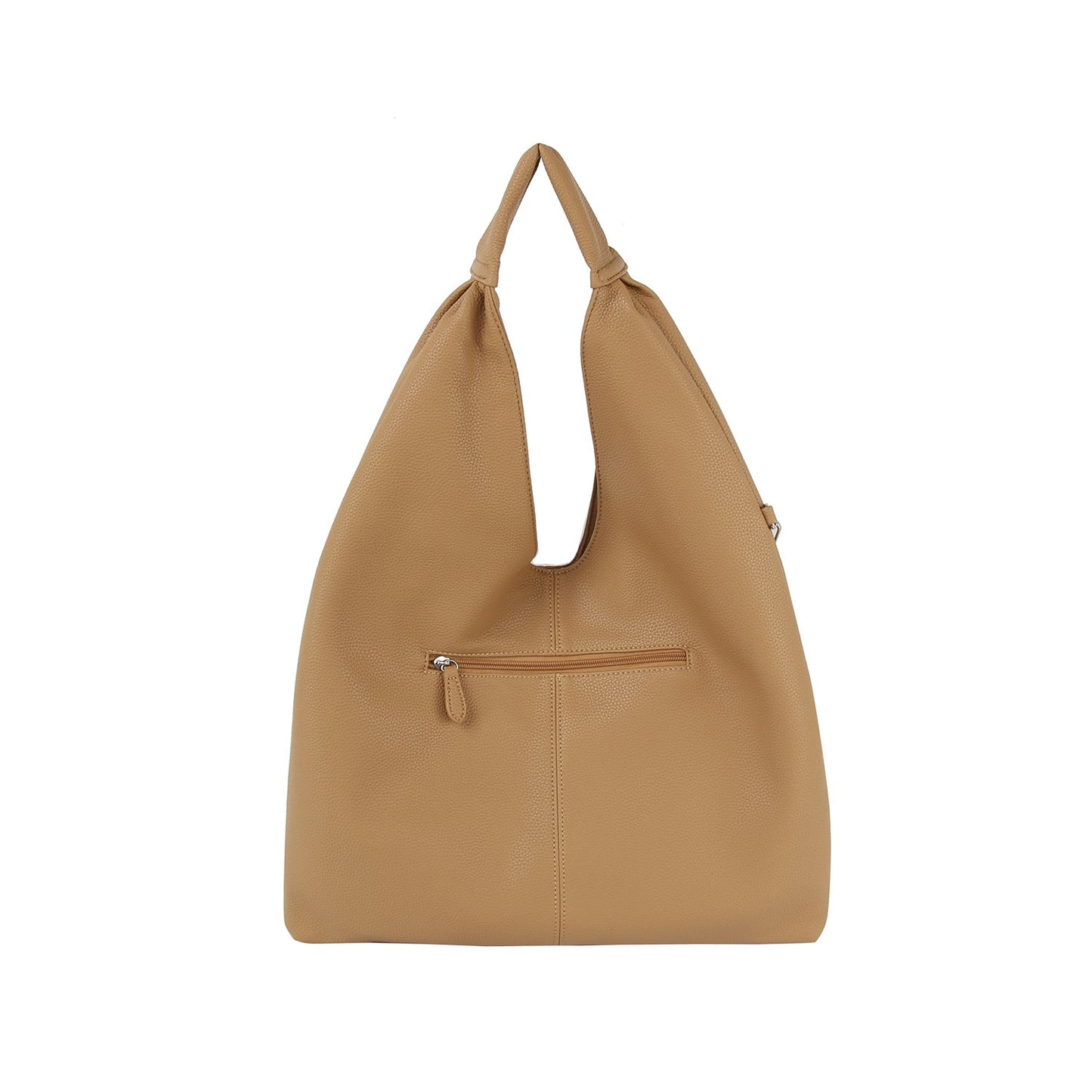 Chain zipper detail hobo by Handbag Factory-2